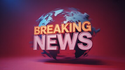 Breaking News Globe with 3D Text