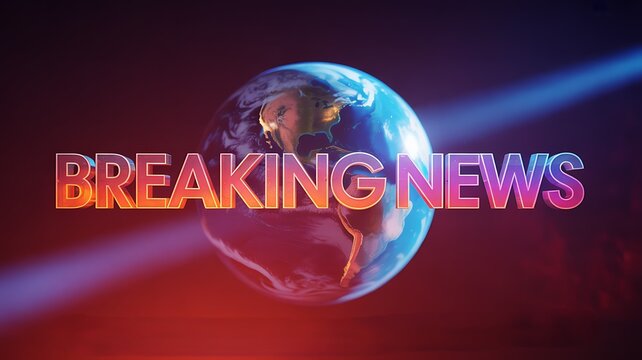 Breaking News Globe with Dramatic Lighting - Powered by Adobe