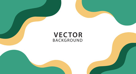 Modern vector background featuring abstract, fluid, wavy shapes in shades of green and yellow.