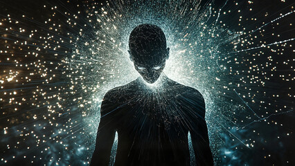 Medium in Trance During Séance,  C spiritual retreat campaigns, conceptual editorial illustration, : paranormal documentaries, horror film visuals, mystical branding, 