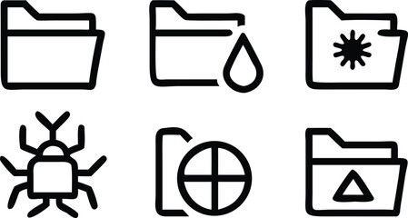 Simple folder storage file management directory hand drawn vector illustration with transparent background