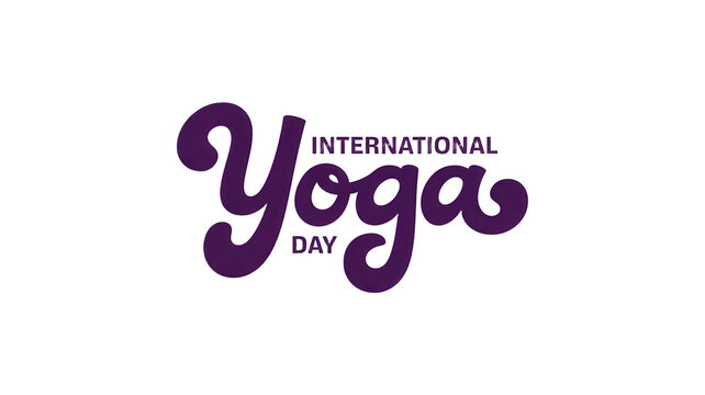 Celebrate International Yoga Day with this stylish lettering, perfect for posters, social media, or wellness campaigns, promoting peace and mindfulness