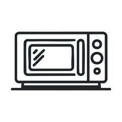 Fototapeta premium Modern microwave for convenient cooking at home or office. Vector black icon