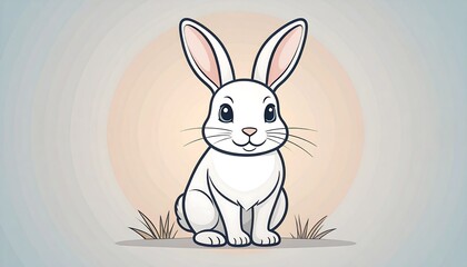 Cute white rabbit illustration