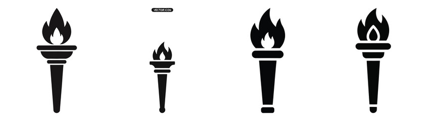 torch Icon Set, Vector illustration