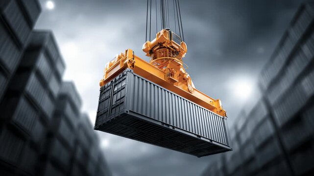 Container Handling Equipment Lifting Cargo