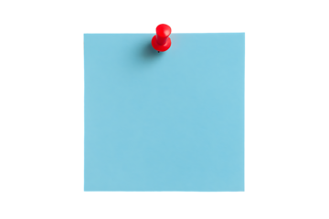Blue sticky note isolated on transparent background