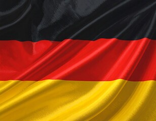 Naklejka premium Dynamic German Flag in Detailed Wave Patterns