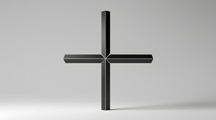 a cross sign with shinning surface 