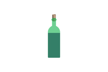 Minimalist Green Glass Bottle Isolated 64x64 Single Icon for Digital Use