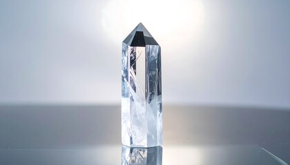Clear crystal point on reflective surface