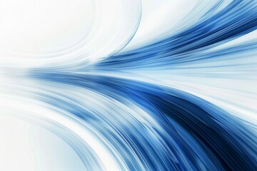 Fototapeta premium Abstract blue and white background with curved technology lines