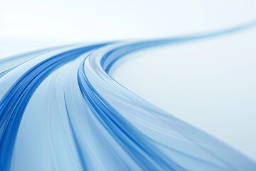 Abstract blue and white background with curved technology lines