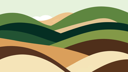 Abstract rolling hills landscape with soft pastel colors