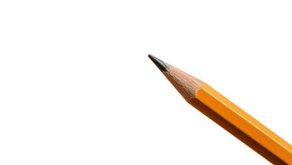 Close-up of a sharpened pencil point, angled slightly upward against a black background