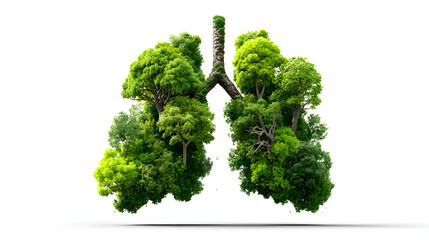 Lungs Shaped from Green Forest Trees &ndash; Environmental Concept
