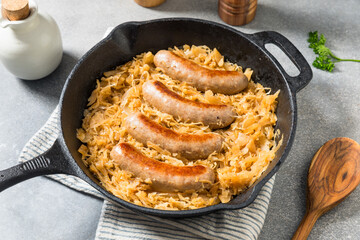 Homemade Savory Bratwurst and Sauerkraut