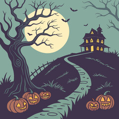halloween night scene
