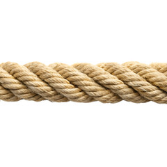 Fototapeta premium Thick natural fiber rope twisted strands isolated on black background thick rope coarse
