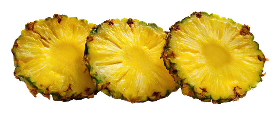Three slices of ripe pineapple (3)