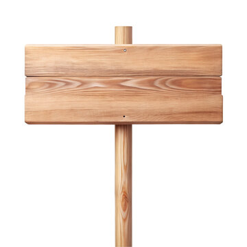 Two horizontal wooden planks on a single wooden pole isolated on black signboard signpost