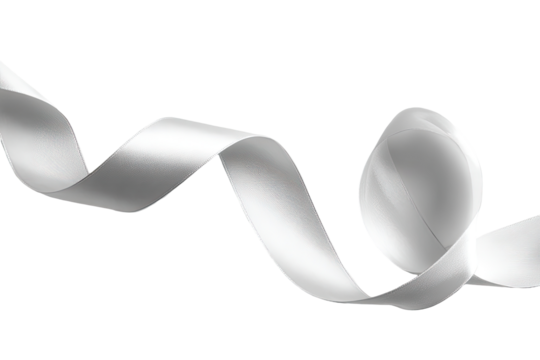 Abstract ribbon design.  Silvery white ribbon, flowing, curving
