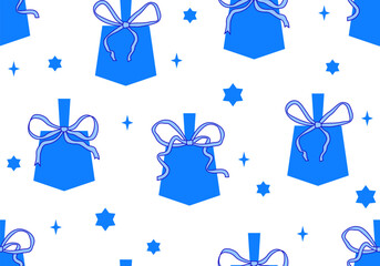 Dreidel seamless banner. Spinning Dreidel Pattern. Hanukkah Dreidels Seamless Pattern