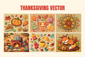 Fototapeta premium Vibrant thanksgiving celebration collage featuring pumpkins food and autumn harvest elements for festive design