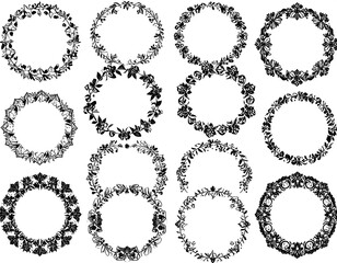 Obraz premium Elegant floral circular decorative elements