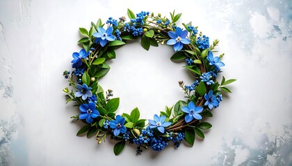 Floral wreath on textured background