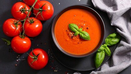 Tomato soup and fresh tomatoes