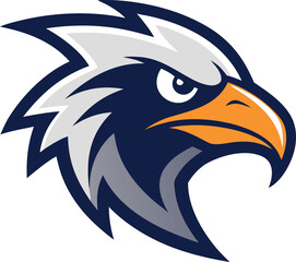 Fototapeta premium Majestic eagle head mascot logo vector illustration scalable for sports and branding isolated on transparent background