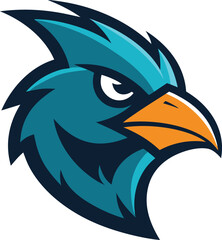 Dynamic teal bird head mascot logo vector illustration scalable eps isolated on transparent background