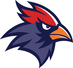 Dynamic bird head mascot logo vector illustration scalable eps icon for general use isolated on transparent background