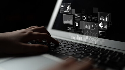 Data insights, charts, and analytics help visualize performance. Data drives strategy, analytics enhances growth, and data improves business outcomes through analytics. Latch