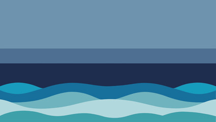 Fototapeta premium Abstract wavy ocean layers in shades of blue and teal
