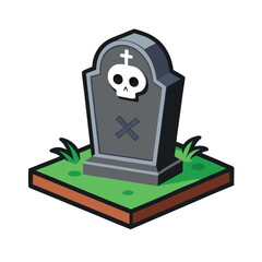 halloween grave skall 