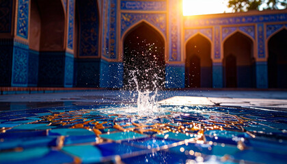 Islamic Mosaic Tile Geometry . Religion concept. Generated Image