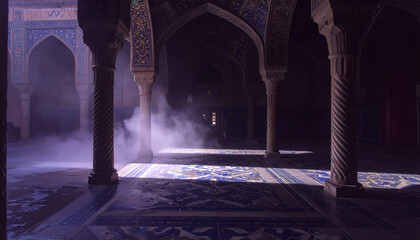 Islamic Mosaic Tile Geometry . Religion concept. Generated Image