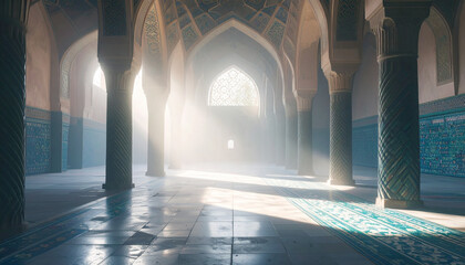 Islamic Mosaic Tile Geometry . Religion concept. Generated Image