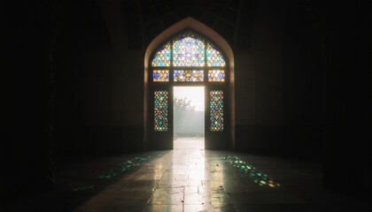 Islamic Mosaic Tile Geometry . Religion concept. Generated Image