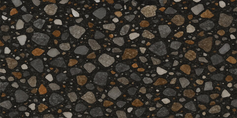 Black and white stone wall texture, a rough and natural rock surface pattern