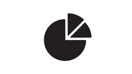 Pie chart icon simple flat vector design element isolated on white background for infographic and data visualization