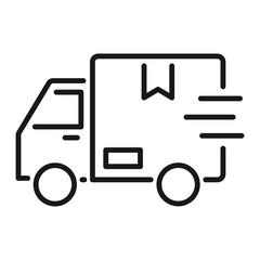 delivery truck line vector icon