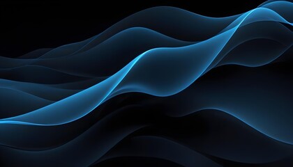 Abstract blue waves on a black background