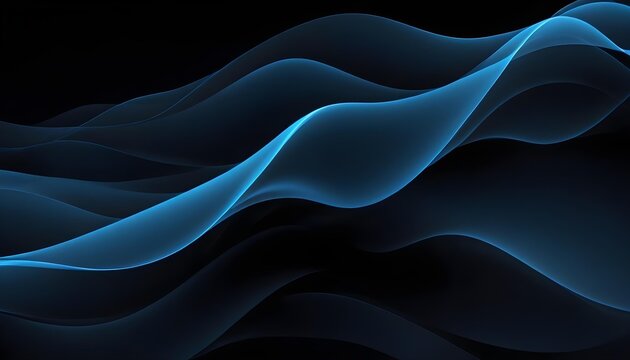 Abstract blue waves on a black background