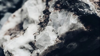 Rugged Quartz Rock Texture with White Crystals for Bold Background Design