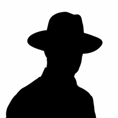 Dramatic Low-Angle Silhouette of a Man Against a Light Background