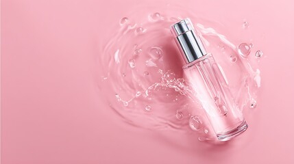 pink nail polish on white background