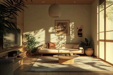 Fototapeta premium Modern living space with clean design